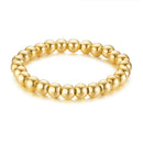 Stainless Steel Bead Bracelet for Men - Gold