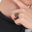 Men's Tiger Eye Ring with Yin-Yang
