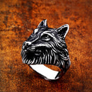 Mens Wolf Ring Stainless Steel