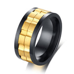 Movable Gear Spinner Ring for Men - Black