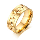 Movable Gear Spinner Ring for Men - Gold