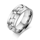 Movable Gear Spinner Ring for Men - Silver