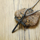 Black Nail Cross Necklace for Men