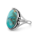 Oval Turquoise Ring in Sterling Silver