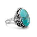 Oval Turquoise Ring in Sterling Silver