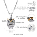 Owl Pendant Sterling Silver