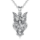 Owl Necklace Sterling Silver Womens