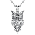 Owl Necklace Sterling Silver Womens