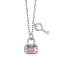 Padlock Necklace | Lock and Key Chain Pendant - Sterling Silver