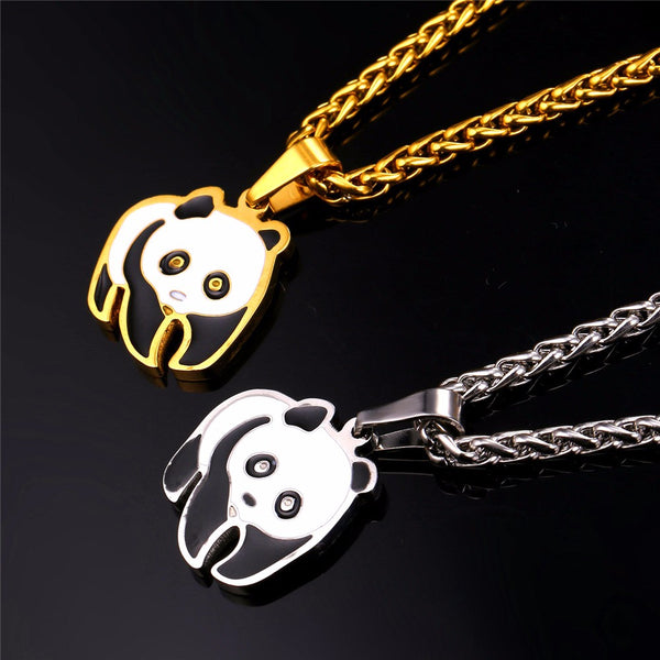 14k Gold Diamond Panda Necklace – David's House of Diamonds