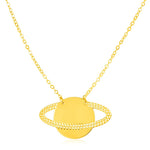 Saturn Necklace 14K Gold | Women's Planet Pendant