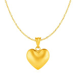 Puffed Heart Necklace 10K Gold | Womens Heart Pendant
