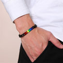 Rainbow LGBT Gay Pride Bracelet Black