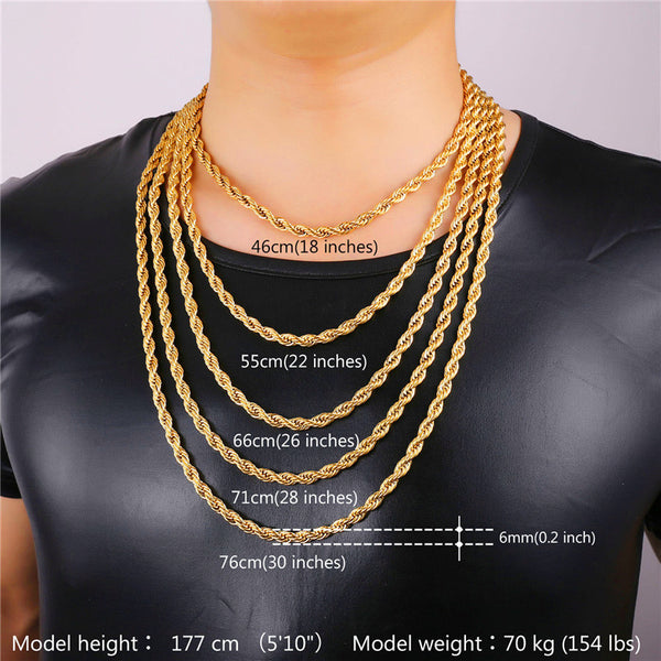 Rope Chain - 5mm [2019] - Two Tone Chain Gold/Silver – Jewelrify