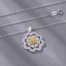 Womens Flower Rose Pendant Necklace