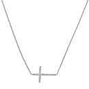 Sideways Cross Necklace Sterling Silver | Womens Pendant