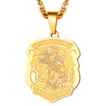 Gold St Michael Necklace Archangel Pendant
