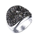 Steel Crystal Pave Dome Ring for women