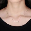 Sterling Silver Bar Necklace - Horizontal Bar Pendant