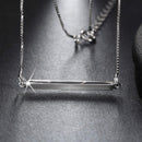 Sterling Silver Bar Necklace - Horizontal Bar Pendant