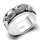 Men's Spinner Dragon Ring Sterling Silver