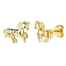 Gold Unicorn Earrings