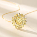 Sunflower Necklace Sterling Silver | Gold Sunflower Pendant