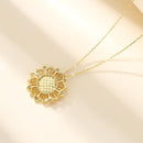 Sunflower Necklace Sterling Silver | Gold Sunflower Pendant
