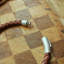 Vintage Brown Leather Anchor Bracelet - Men - Women