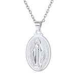 Virgin Mary Necklace Sterling Silver