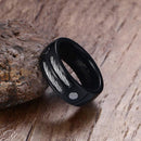 Wire Rope Inlay Black Titanium Ring for Men