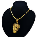 Wolf Necklace for Men - Stainless Steel - 18K Gold Plated