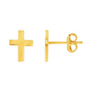 14K Gold Cross Earrings | Womens Stud Earrings