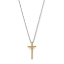 Womens Cross Necklace in Sterling Silver - 14K Gold Plated