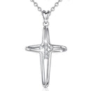 Womens Cross Necklace Sterling Silver