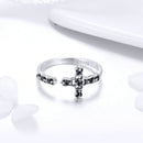 Sterling Silver Cross Ring for Women with CZ