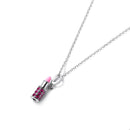Womens Pink Lipstick Pendant Necklace