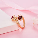 Women's Rose Ring w/ Swarovski Crystals - Rose Gold, Adjustable